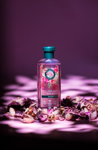 Product photography of a haircare bottle on a lit set, shot by No Name Digital