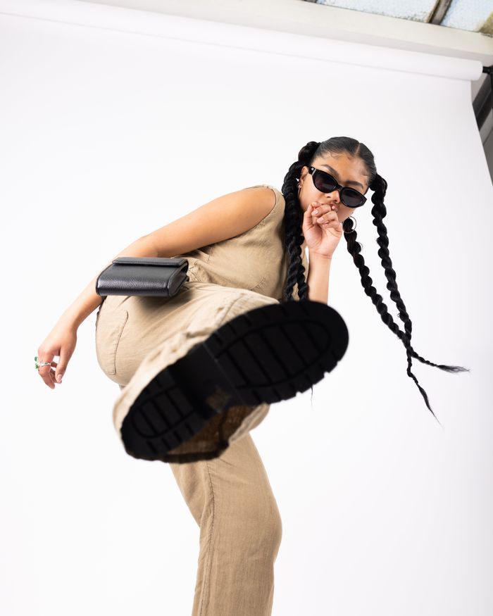 Fashion campaign shot on a white cove